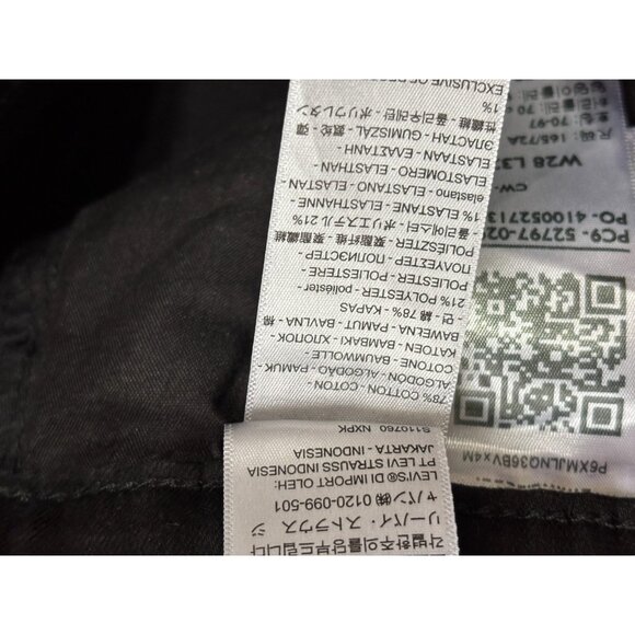 Levi's Womens 720 High Rise Super Skinny Jeans Jeggings Size 28 Black Distressed - Picture 5 of 7